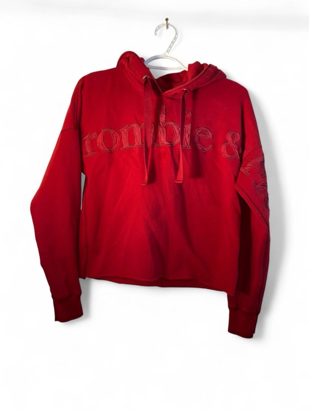 Abercrombie & Fitch y2k crop Red Crewneck Hoodie Pullover